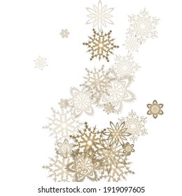 Hanging glitter snowflake.  Luxurious festive background for your Christmas and New Year Design of banners, cards, posters, wallpapers. Vector illustration.
