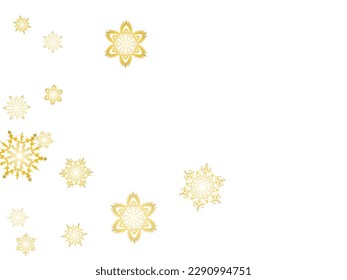 Hanging glitter snowflake.  Shiny Christmas and New Year frame for gift certificate, ads, banners, flyers.  Seasonal winter symbols.