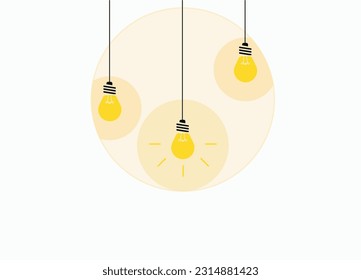 hanging glowing light bulb.new idea concept.