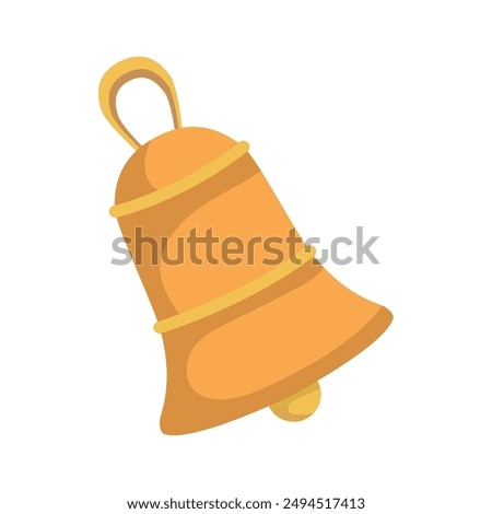 hanging gold bell isolated icon