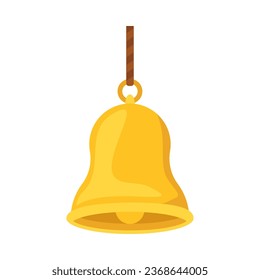 hanging golden bell design vector isolated