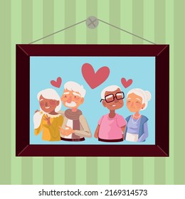 hanging grandparents picture wall background