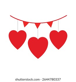 Hanging Heart Garlands with Empty Center Space