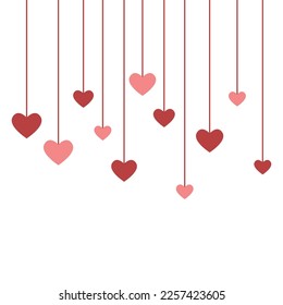 Hanging heart sign background design, for valentine's day, greeting card, birthday, wedding card. Vector illustration.