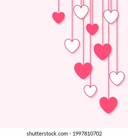 Hanging heart vector, vector eps. 10