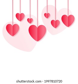 Hanging heart vector, vector eps. 10