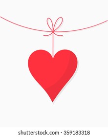 Hanging heart. Vector illustration