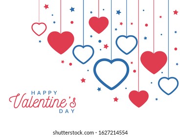 hanging hearts background for valentines day Vector
