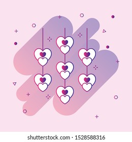 
Hanging Hearts icon with pink background