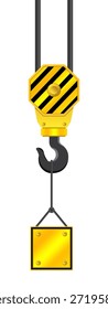 Gancho colgante para el área del sitio de construcción Objeto aislado Diseño plano Ilustración Diseño