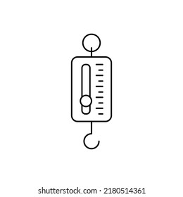 Hanging hook scales icon in line style icon, isolated on white background