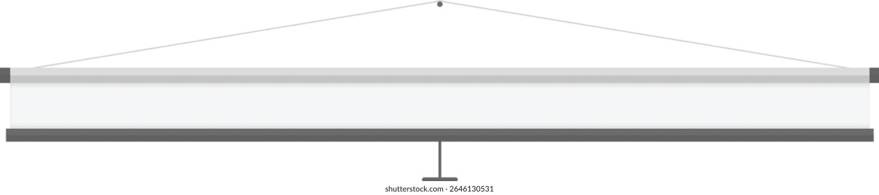 Tela de projeção horizontal suspensa para apresentação ou educação em estilo de vetor plano