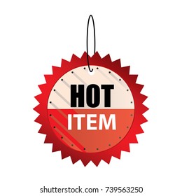 Hanging Hot item red tags,Vector