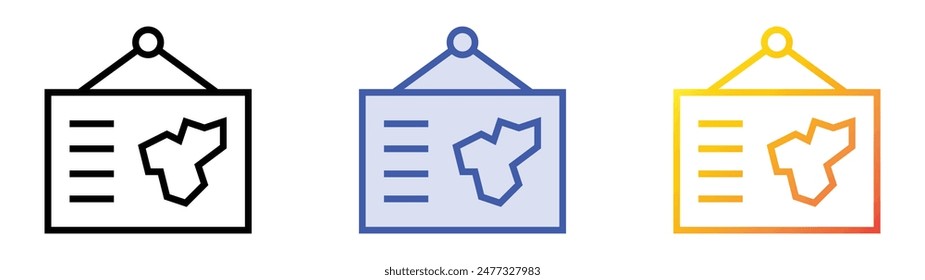 icono de colgar. Diseño de estilo de relleno lineal, azul y degradado aislado sobre fondo blanco