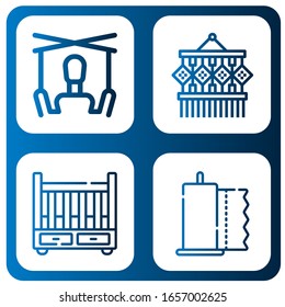 hanging icon set. Collection of Puppet, Macrame, Cradle, Paper towel icons