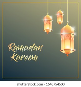 hanging islam lantern or antique arab light. Background symbol or object for ramadan kareem or eid mubarak. Eastern or muslim holiday theme
