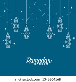 hanging islamic lantern decorative ramadan kareem background