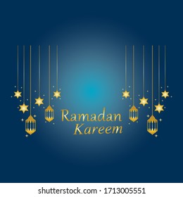 Hanging Islamic Lantern Decorative Ramadan Kareem Background