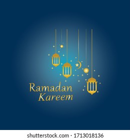 Hanging Islamic Lantern Decorative Ramadan Kareem Background