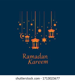 Hanging Islamic Lantern Decorative Ramadan Kareem Background