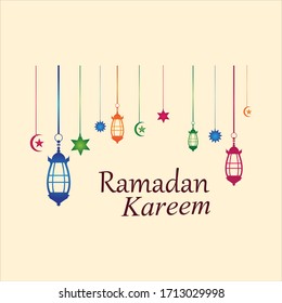 Hanging Islamic Lantern Decorative Ramadan Kareem Background