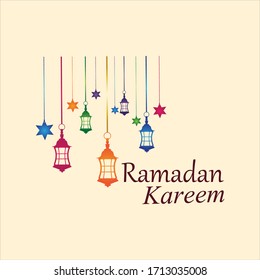 Hanging Islamic Lantern Decorative Ramadan Kareem Background