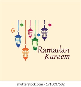 Hanging Islamic Lantern Decorative Ramadan Kareem Background