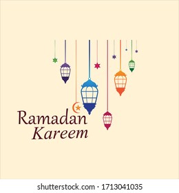 Hanging Islamic Lantern Decorative Ramadan Kareem Background