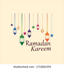 Hanging Islamic Lantern Decorative Ramadan Kareem Background