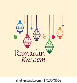 Hanging Islamic Lantern Decorative Ramadan Kareem Background