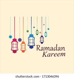 Hanging Islamic Lantern Decorative Ramadan Kareem Background