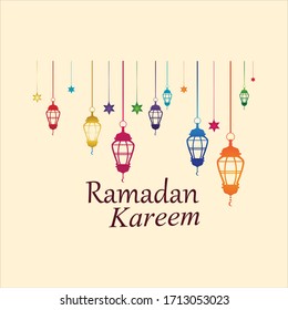 Hanging Islamic Lantern Decorative Ramadan Kareem Background