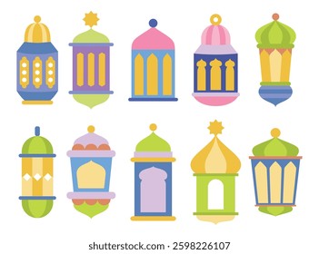 Hanging Islamic Lanterns vector illustration