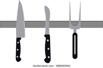 Hanging knives ,illustration, vector on white background.