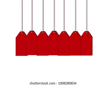 Hanging labels  on a white background. Shares and offer. Business & Finance