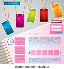 Hanging labels website template design
