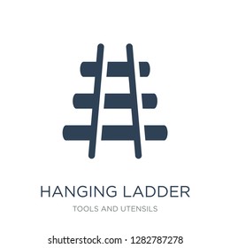 hanging ladder icon vector on white background, hanging ladder trendy filled icons from Tools and utensils collection, hanging ladder vector illustration