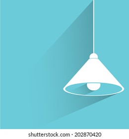 hanging lamp, blue shadow and flat theme