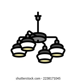 hanging lamp ceiling color icon vector. hanging lamp ceiling sign. isolated symbol illustration