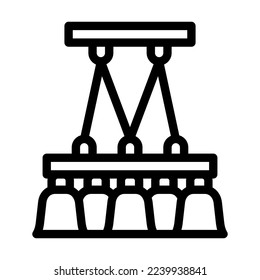 hanging lamp ceiling line icon vector. hanging lamp ceiling sign. isolated contour symbol black illustration