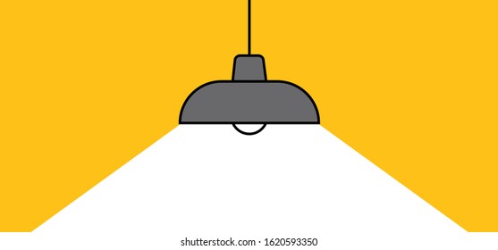 Hanging lamp. Comic brain electric lamp idea doodle. FAQ, business loading concept. Fun vector light bulb icon or sign ideas. Brilliant lightbulb education  or invention pictogram banner