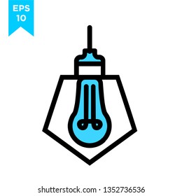 hanging lamp glyph icon. glyph style sign for mobile concept and web design. Spotlight simple line vector icon. Symbol, logo illustration. Pixel perfect vector graphics