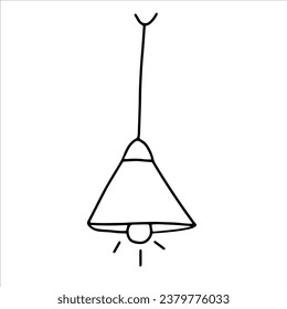 Hanging lamp. Hand-drawn vector icons. Template, clipart, sketch, doodle, outline.