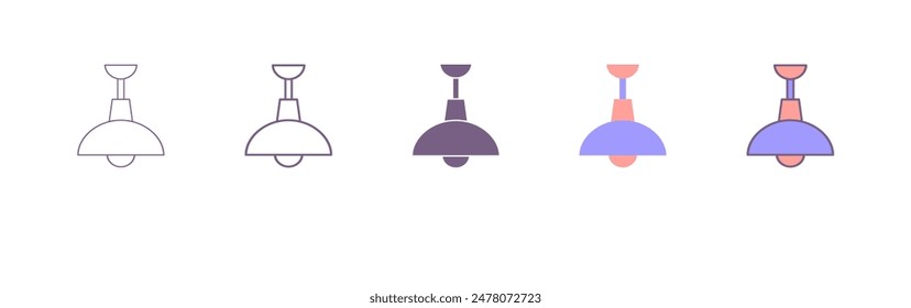 Hanging lamp icon. dining lamp flat vector illustration, Lampshade, symbol of light, home or workplace. Table lamp with lampshade isolated on white background.