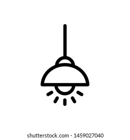 hanging lamp icon flat style