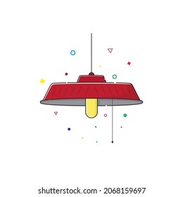 Icono de la lámpara colgante en estilo plano. ilustración vectorial
