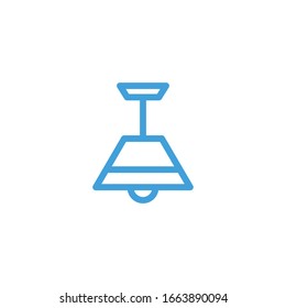 Icono de lámpara colgando. Plantilla de diseño de línea. Ilustración del vector