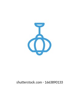 Hanging lamp icon. Line design template. Vector illustration