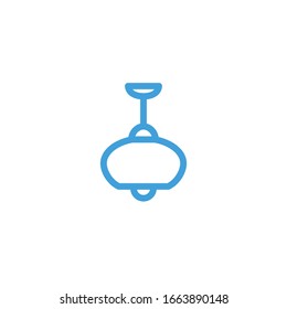 Icono de lámpara colgando. Plantilla de diseño de línea. Ilustración del vector