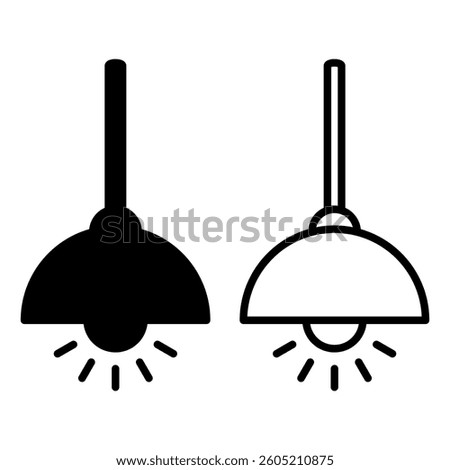 hanging lamp icon, simple flat style, illustration, logo sign symbol pictogram template, for ui or ux isolated on white for mobile app, editable